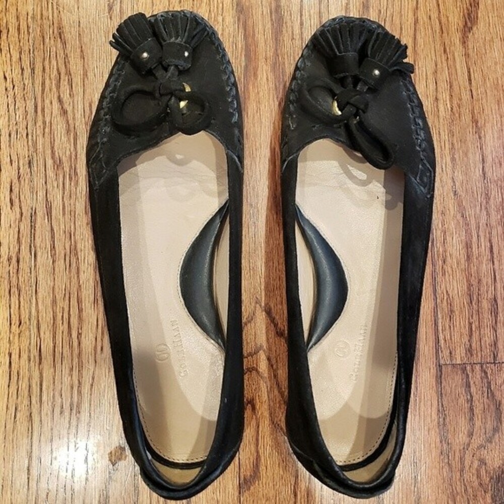 Cole Haan Black Flats with Bow Detail